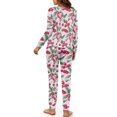 thumbnail image 3 of SCRAWLGOD Cherry Women's Pjs Long Sleeve Pajama Set for Women Pj Fall Trendy Clothes Drawstring 2 Piece Lounge Size X-Large Breathable Women Nightwear, 3 of 7