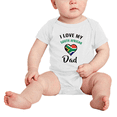 thumbnail image 2 of I Love My South African Dad Heart Flag Baby Bodysuit Newborn Clothes Outfits (White, 0-3 Months), 2 of 5