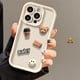 thumbnail image 3 of Korean Cute Cartoon 3D Coffee Bear Phone Case For iPhone 15 14 13 12 11 Pro Max X XR Soild Color Silicone Shockproof Soft Cover, 3 of 5