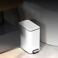 thumbnail image 3 of Stainless Steel Trash Can, Pedal Rubbish Bin, With Handle At The Back For Bedroom Office, 3 of 8