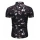 thumbnail image 4 of Camisa de manga corta con estampado floral de ajuste delgado para negocios con botones informales para hombres Pompotops  oipoqjl47645, 4 of 4