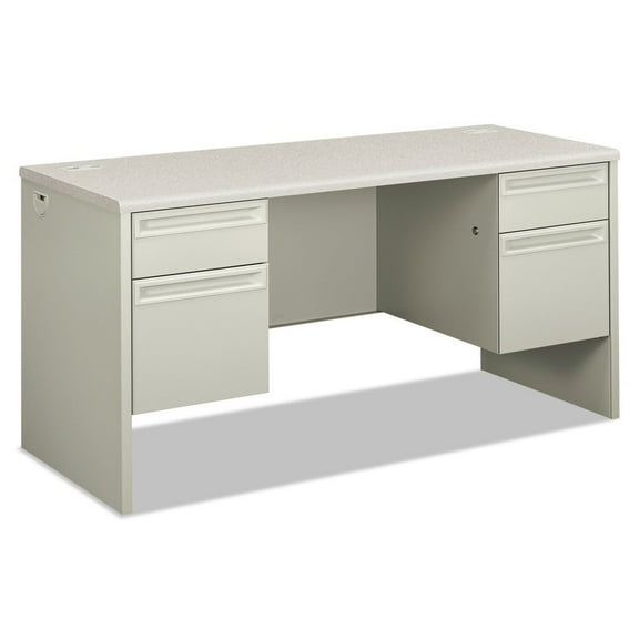 HON H38852.B9.Q 60 in. x 24 in. x 29.5 in. 38000 Series Kneespace Credenza - Silver Mesh/Light Gray