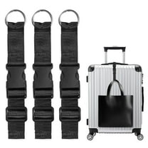3-Pack Add A Bag Luggage Strap, Adjustable Suitcase Belt, Luggage Connector [Black]