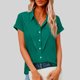 thumbnail image 2 of Camisas de Manga Larga para las Mujeres Suelto Ajuste Solapa Botón de Manga Corta Imitación Túnica de Lino, Camisas de Manga Larga para las Mujeres Bajo Scrubs Blusa Casual, 2 of 7