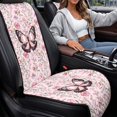 thumbnail image 4 of Eheartsgir Butterfly Floral Print Quilted Car Front Seat Covers, All Season Comfort Polyester Fabric Car Seat Covers 2 Pack Breathable Car Seat Protectors for Universal Fit, 4 of 7