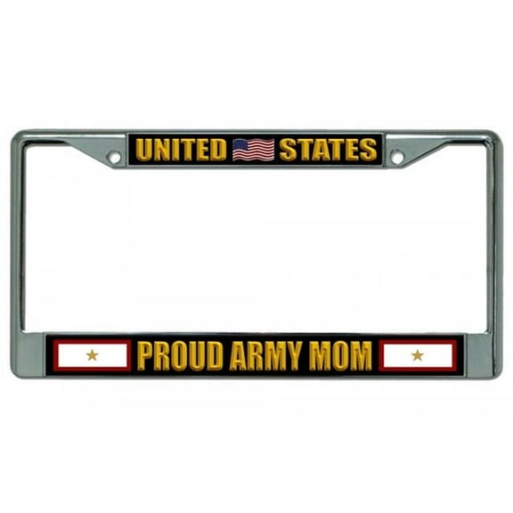 United States Proud Army Mom Chrome License Plate Frame