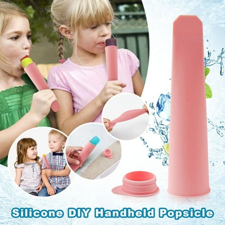

Kitchen Creative Silicone Popsicle Mould Handheld DIY Ice Cream With Cover Tray