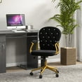 thumbnail image 2 of Vinsetto Office Chair Vanity Chair with Button Tufted Backrest Arms Black, 2 of 10