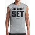 thumbnail image 2 of Gymish One More Set Workout Muscle Tank Top for Men – Motivational Gym Tank, Funny Lifting Shirt, Heather Grey, Medium, 2 of 5