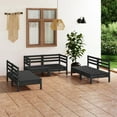 thumbnail image 1 of vidaXL 6 Piece Garden Lounge Set Black Solid Pinewood, 1 of 5