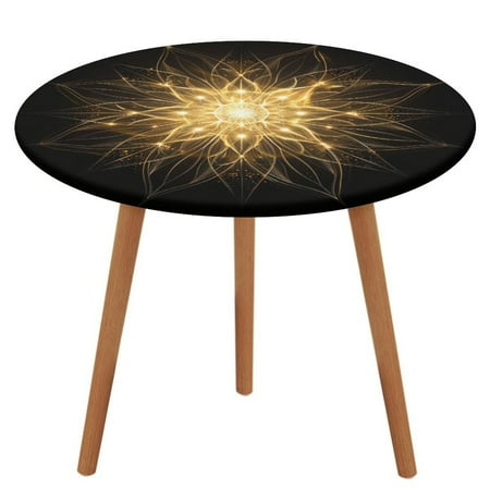 

ZHANGS Venus Celestial Radiance 215 Round Table Cover Stain-Resistant Fitted Tablecloth Oil-Proof Wipeable Elastic Table Cover Waterproof Table Cloth for Halloween Thanksgiving Christmas
