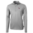 thumbnail image 2 of Men's Cutter & Buck Gray Clemson Tigers Team Big & Tall Virtue Eco Pique Recycled Quarter-Zip Pullover Top, 2 of 3