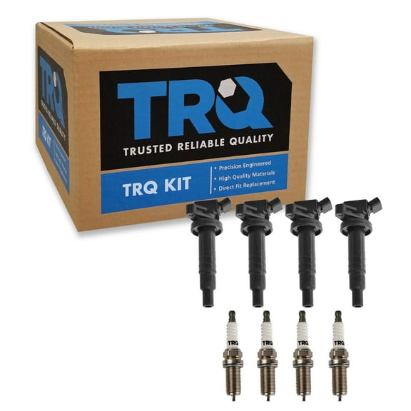 TRQ Ignition Coil & Iridium Spark Plug Kit Set for Toyota Pontiac Chevrolet New ICA71699