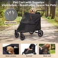 thumbnail image 4 of LAUSAINT HOME 4 Wheels Pet Stroller, Foldable Extra Large Dog Stroller for Medium & Large Dogs/Cats with Built-in Access Ramp, Dog Carrier Cat Stroller with Breathable Mesh, Black, 4 of 10