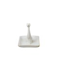 thumbnail image 1 of Sagebrook Home Porte-bague Carré Blanc/or pour Chat, 1 of 3