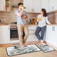 thumbnail image 6 of 2-Piece Kitchen Rugs Set Non-Slip Mats Carpet Floor for Kitchen, Bathroom (19.7"x27.6" & 19.7"x47.2") Snowman with Flowers Bird, 6 of 7