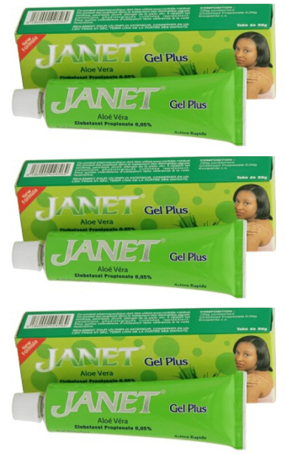 Janet Gel Plus Aloe Vera Lightening Tubes 1 59oz 3 Tubes Walmart Com Walmart Com