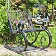 thumbnail image 2 of Zaer ltd. Outdoor Metal Rocking Arm Chair Antique Bronze, 36 in, 2 of 6