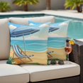 thumbnail image 4 of Welcome Summer Beach Outdoor Pillow Covers Pack of 2 Coastal Watercolor Ocean Sky Flower Lounger Leaf Waterproof Throw Pillow Covers Decorative Cushion Cases for Patio Garden Tent Balcony 16x16 inch, 4 of 9