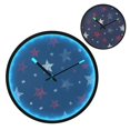 thumbnail image 2 of Indoor 12' Voice-Activated Luminous Decoration Wall Clock With LED Night Light Red&white Stars, 2 of 8
