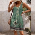thumbnail image 6 of Uaswgudfs ​V-Neck Sleeveless Floral Sundress with Side Split & Minimalist Detail - Casual Summer Dresses for Women 2025 Midi Dress​ Green-A 2XL, 6 of 7