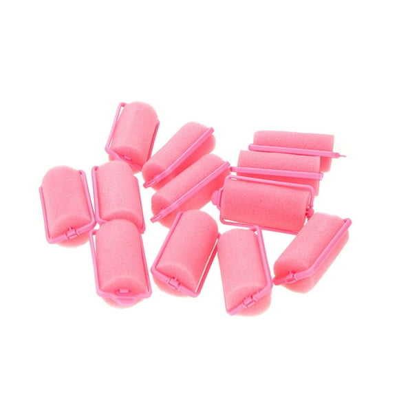 Amdohai 12pcs Sponge Foam Cushion Hair Styling Rollers Curlers Tool Salon Pink