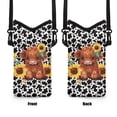 thumbnail image 6 of SEANATIVE Women Men Small Crossbody Purses Cellphone Pouch Case for Travel Phone Carrier Case Bag with Adjustable Shoulder Strap Fits Most Phones, 8 x 4 inch, Highland Calf Cow Print Sunflower, 6 of 7