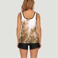 thumbnail image 5 of WTOBBY Women's Floral Printed Tankini Set Two-Piece Swimsuit with Shorts Conservative Coverage Swimwear for Beach Pool Summer,Khaki L, 5 of 5