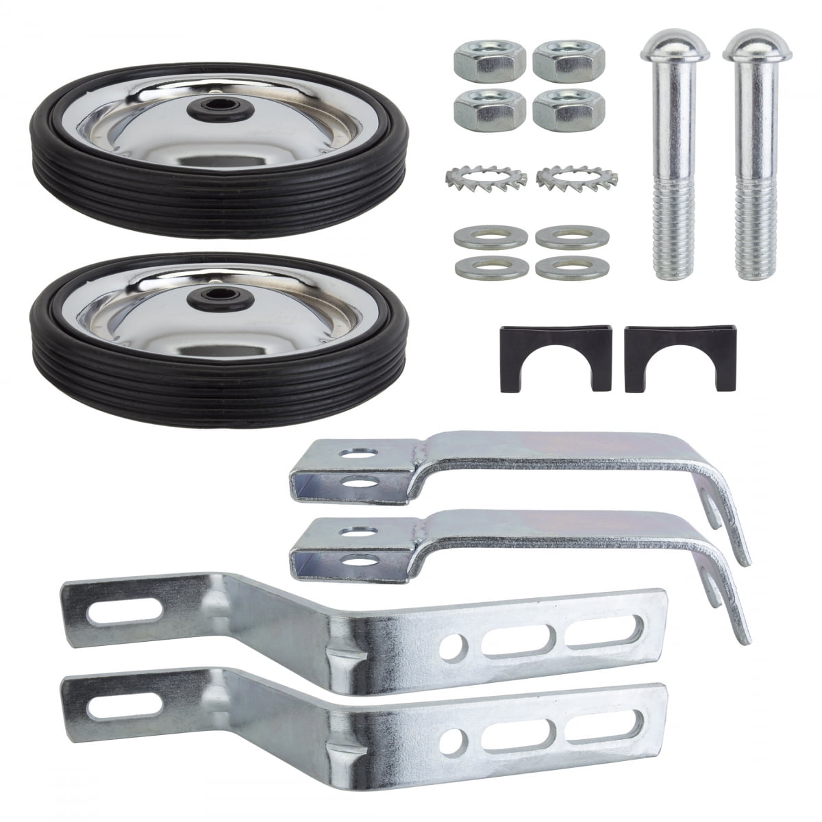 Sunlite Adjustable Heavy Duty Training Wheels Silver Black Kids Fits 14 20inch
