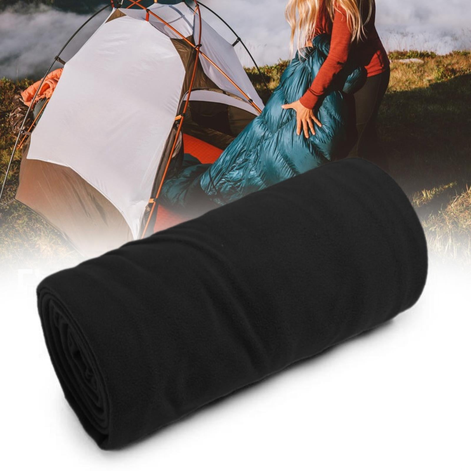 Colaxi Fleece Sleeping Bag Liner Portable for Indoor Backpacking Outdoor Activities Black