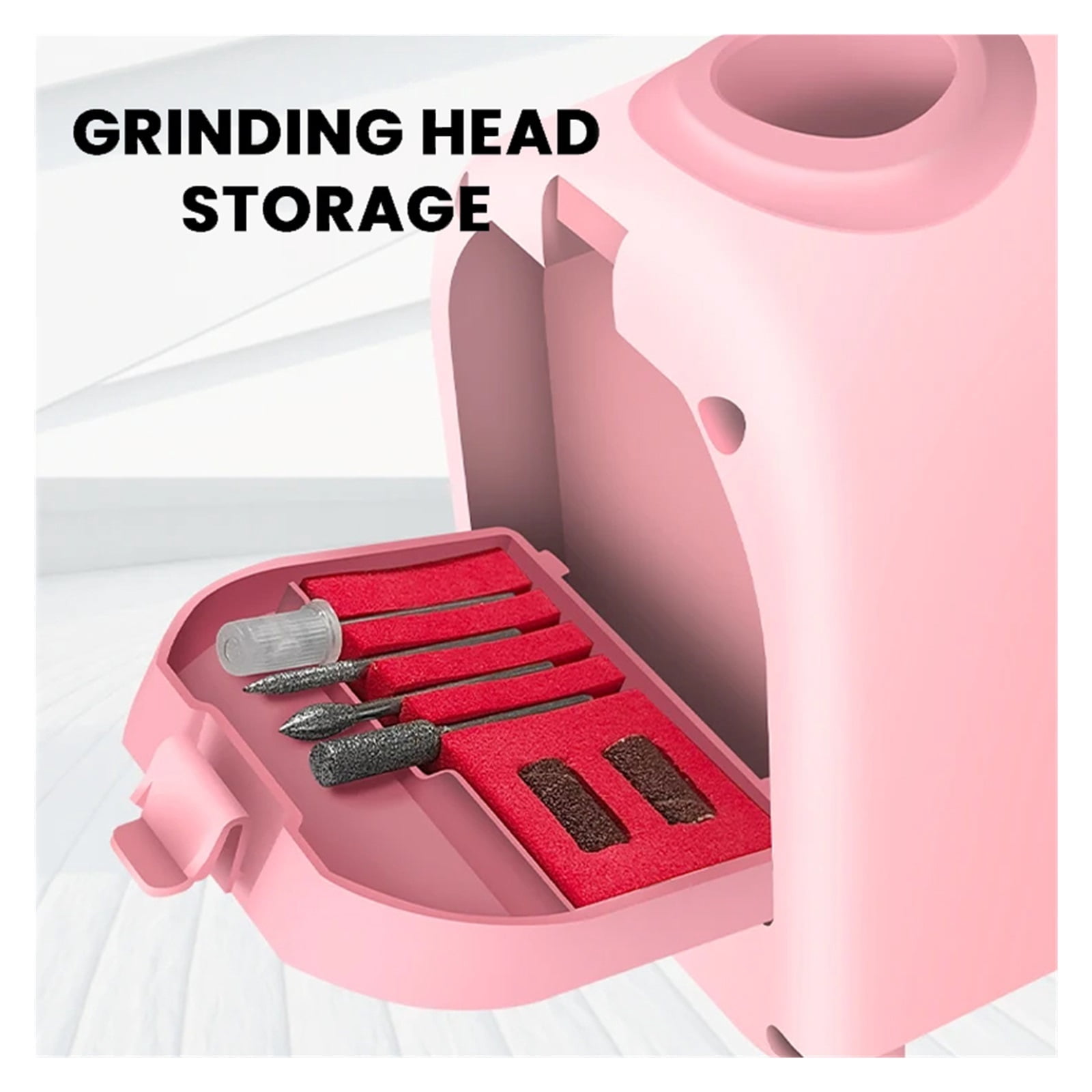 Cute Smile Nail Drill Machine, 35000RPM Electric Nail File Accessories, Nail Polish Sander, Professional Tool Manicure Set ,Low Noise