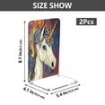 thumbnail image 2 of Wobogo Colorful Unicorns Acrylic Bookends Clear L-Shaped Book Holder with Non-Slip Pads for Books Files Magazines CD DVD 5.4×4.1×8.1in, 2 of 6