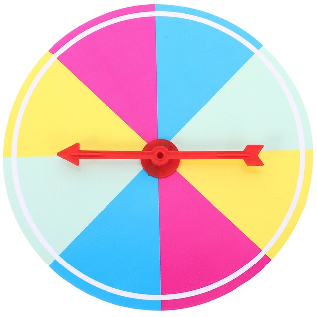 CIMAXIC Roue de Prix Rotative pour Fête, Plateau Tournant de LOTERIE, Roue de Prix pour Fête et Festival, Accessoire de Jeu, 9,84 Pouces X 9,84 Pouces X 0,39 Pouces