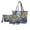 Blue and Purple-Hummingbird Flower, variant on LedBack Sunflower Cow Printed Top Handle Handbag with Wallet for Women Cosmetic Purse Waterproof Tote Bag Purse and Wallet Set Make Up Bags for Travel Shopping, Brown