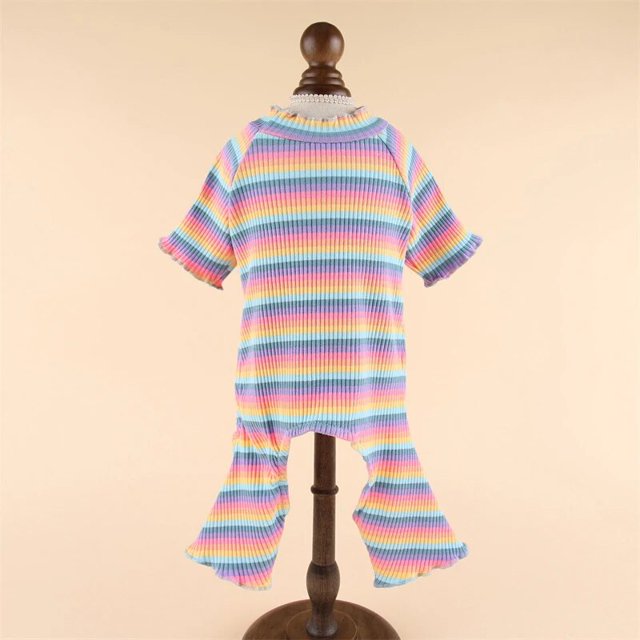Pijama de algodón a rayas para perro, mono clásico para mascota, ropa de invierno para perro pequeño, disfraz para cachorro y gato, traje para Chihuahua, Yorkie, caniche