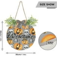thumbnail image 3 of Halloween Spooky Cemetery Welcome Sign Front Door Round Wall Door Sign with Flowers Hanging Sign for Entryway Front Porch Hallway Yard Garden Home Decor, 3 of 7