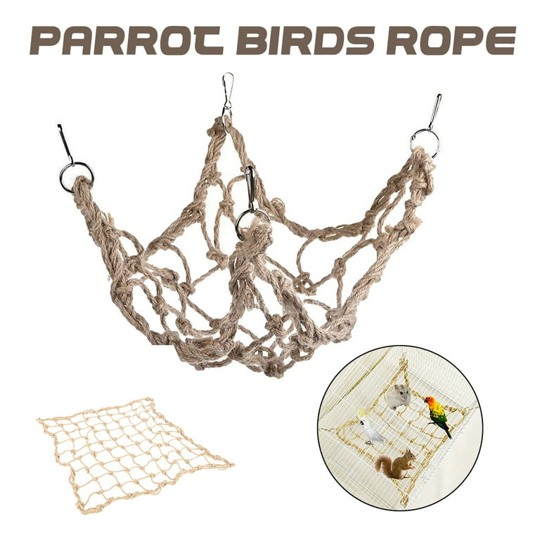 Dropship 40*40cm Parrot Climbing Net Bird Toy Swing Rope Net Bird Stand Net  Hammock With Hook Bird Hanging Climbing Chewing Biting Toys to Sell Online  at a Lower Price