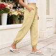 thumbnail image 4 of Mgmyaa Women's Sporty Activewear Jogger Pants Full Length Mid Waist Elastic Waist with Adjustable Waist and Exterior Pockets Relaxed Fit Soft Cotton Blend Trousers for Jogging, 4 of 9