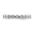 thumbnail image 3 of Solid 14k White Gold 1/2ct Bezel Set Diamond Anniversary Wedding Band Eternity Ring Size 7, 3 of 6