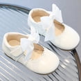 thumbnail image 4 of Toddler Little Girls Flower Dress Shoes Mary Jane Ballet Flats Party School Bowknot Princess Wedding Shoes White 15(30), 4 of 7