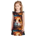 thumbnail image 1 of Balery Oil Painting Colorful Hamster Camisón de princesa para niñas, pijama de algodón con mangas abullonadas, suave y bonito.-Large, 1 of 6