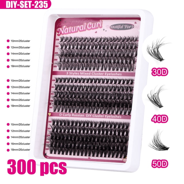 Granjero Gordo Paquete de 1 caja de pestañas, paquete de pestañas naturales artificiales reutilizables, pestañas postizas rizadas, DIY-SET-235