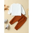 thumbnail image 4 of Wassery Baby Boys 2Pcs Halloween Clothes Set 6M 12M 18M 24M 3T Todddler Fall Outfits Long Sleeve Crew Neck Letters Print Sweatshirt Pumpkin Print Sweatpants Newborn Halloween Costume, 4 of 9