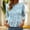 Blue, variant on Vetsdori 3/4 Sleeve Tops for Women Plus Size Dressy Pullover Graphic,Casual Tunic Summer Womens T-Shirts Round Neck