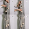 thumbnail image 3 of 2Pcs Handmade Bedroom Decor for Curtains Cotton Rope Holdbacks Curtain Tiebacks Knot Ball Decorative Tie, 3 of 7