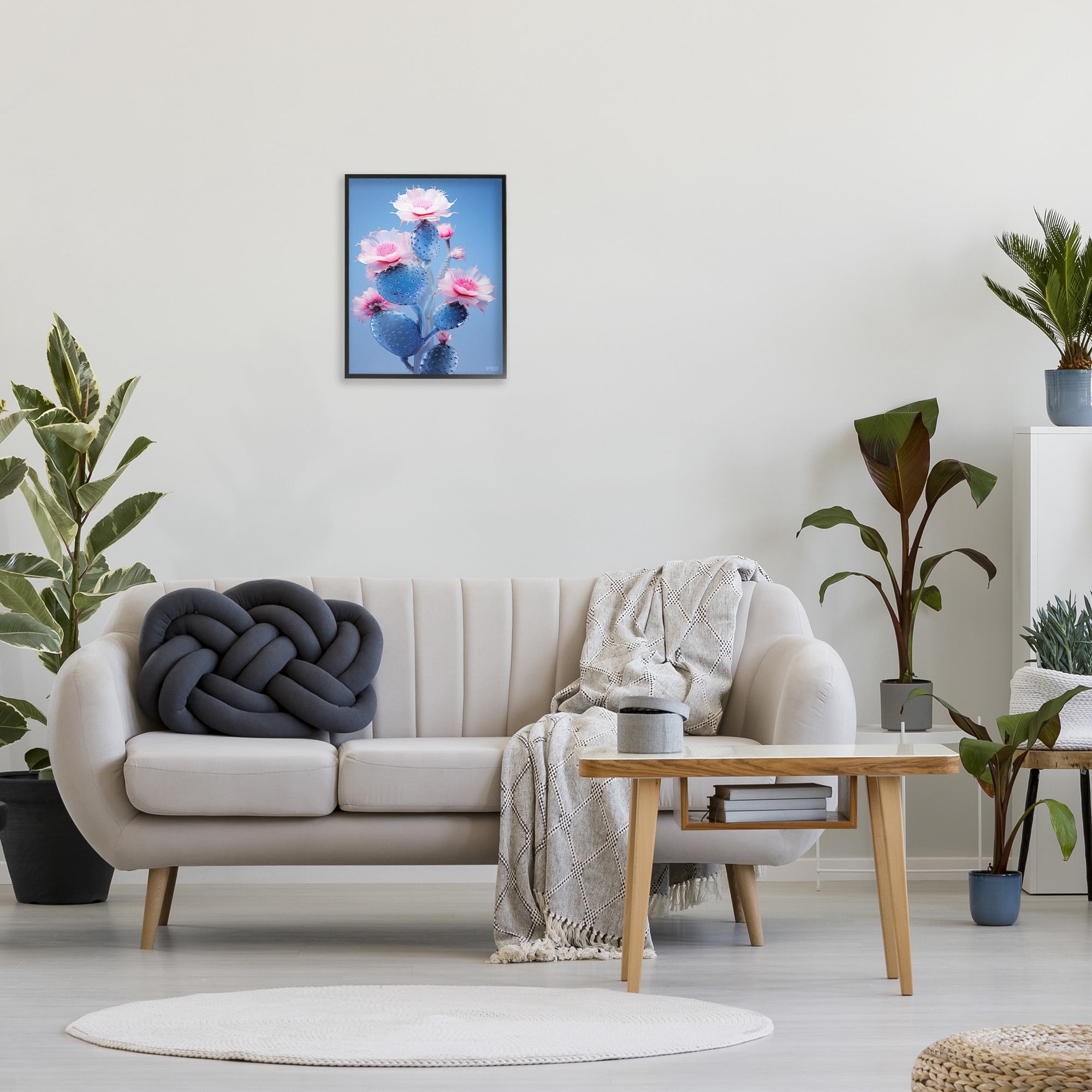 Stupell Industries Prickly Cactus Flowers Botanical & Floral Painting Black Framed Art Print Wall Art, 16 x 20