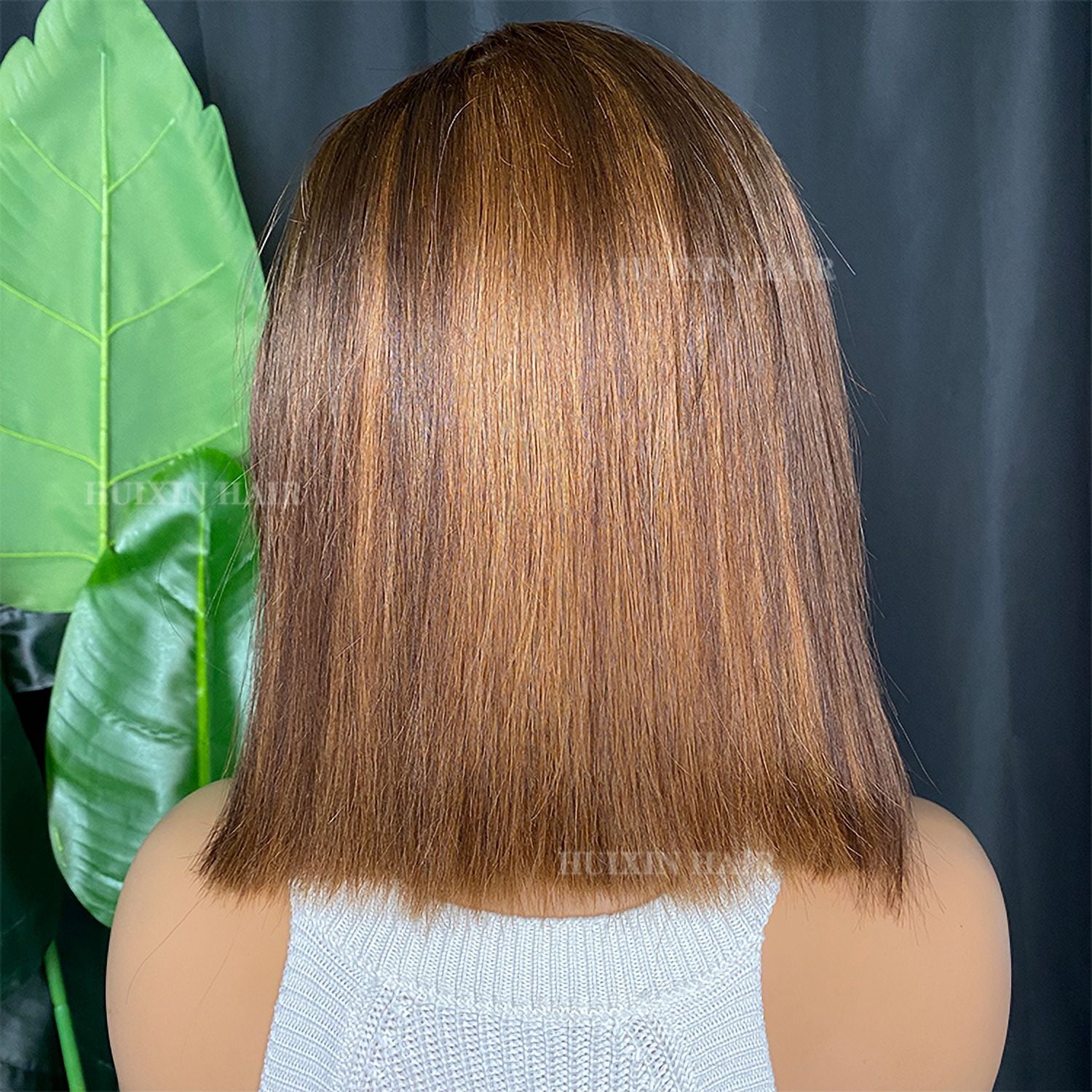 Factory Wholesale 12A 10A grade 100% raw remy Virgin human hair brown silky straight 13x4 transparent lace frontal bob wig