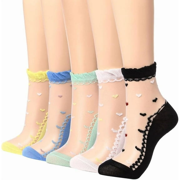 CAILDANL Women Sheer Socks Sheer Ankle Socks for Women and Girls
