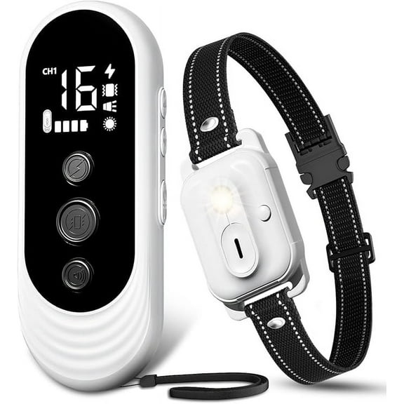 Dog Shock Collar, 3300ft Dog Training Collar with Remote, IPX7 Waterproof Rechargeable Sleek Modern Shock Collar for Small, Medium, Large Dogs with Beep, Vibration,Safety Shock, Light Mode, 8-120 lbs