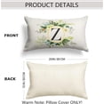 thumbnail image 2 of Monogram Letter Z Throw Pillow Covers Floral 12x20 Inch, Greenery Spring Pillows Decorative Throw Pillows Pillowcase Summer Farmhouse Decor for Couch Sofa, Family Last Name Initial Pillow Case, 2 of 6